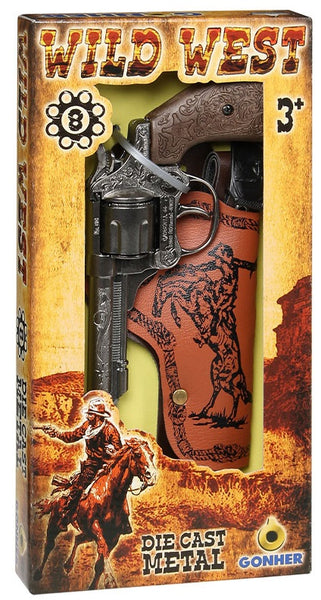 Wild West 8 Shots Metal Revolver and Holster