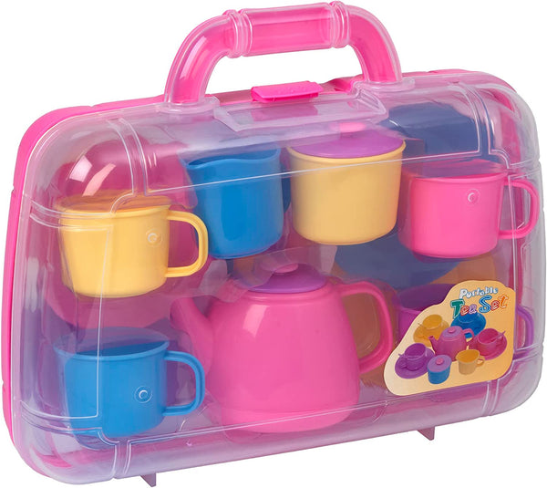 Tea Set in Carry Case - Pastel Colours