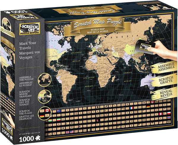 University Games - Scratch Map Puzzle: World Map 1000 Piece Puzzle