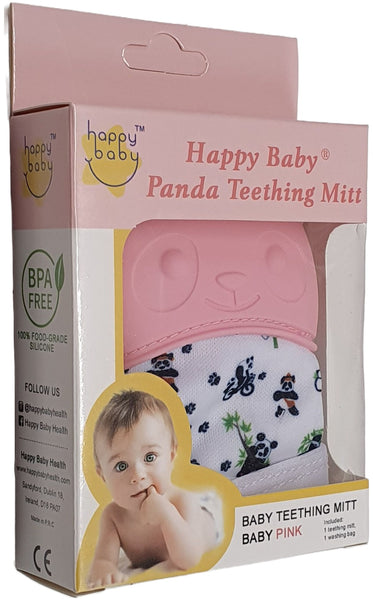 Happy Baby Panda Teething Mitt - Pink