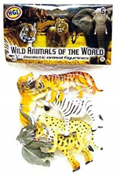 Wild Animals of the World Figurines Pack of 6