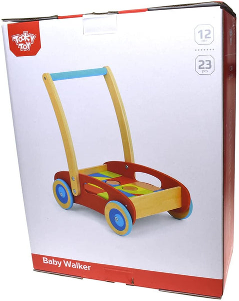 Tooky Toys Baby Walker and Blocks Trolley