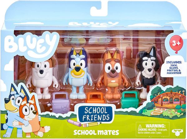 Bluey and Family: 4 Figure Pack - School Mates
