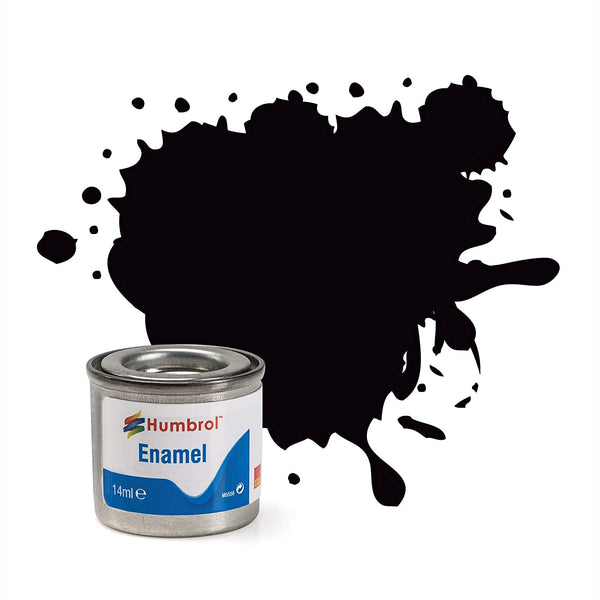 Humbrol Enamel Paint - Coal Black Satin 85
