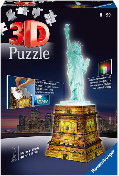 Ravensburger 12596 Statue of Liberty With Colour Changing LED  3D Puzzle