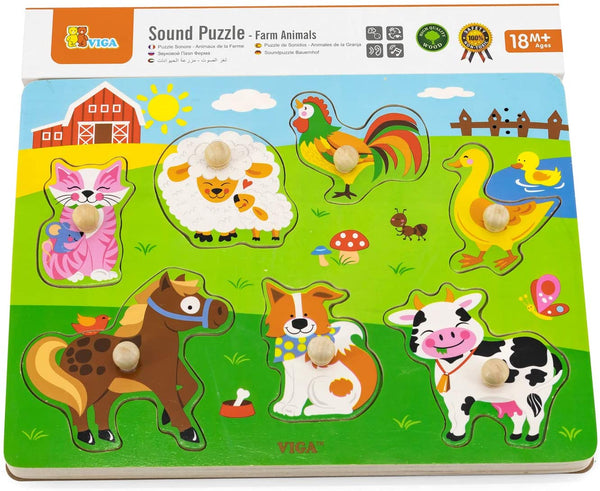Viga Toys - 51273 - Sound Puzzle - Farm Animals