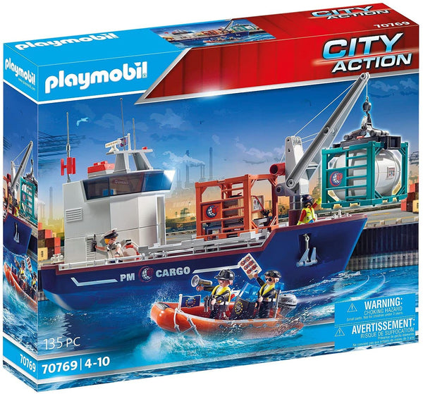 Playmobil 70769 Cargo Ship with Boat