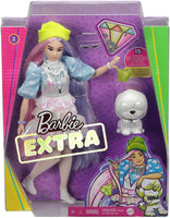 Barbie Extra Doll in Shimmery Look with Puppy