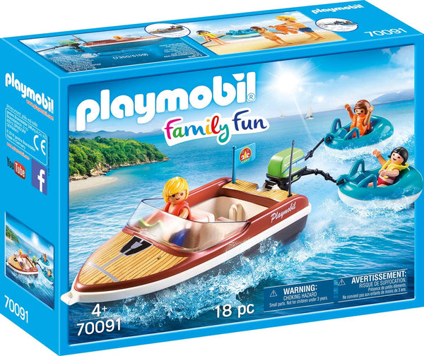 Playmobil 70091 Campsite Floating Speedboat with Tube Riders