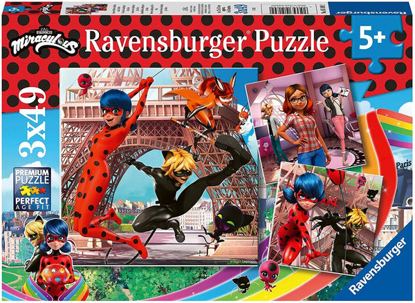 Ravensburger 05189 Miraculous Heroes Ladybug and Cat Noir 3X49p Puzzle