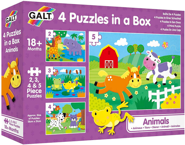 Galt Animals 4 Puzzles in a Box