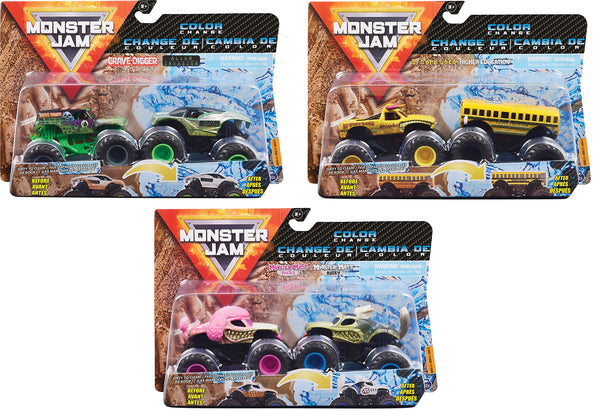 Monster Jam Official Monster Truck - Die-Cast Vehicle - Colour Change pack of 2 -  1:64 Scale