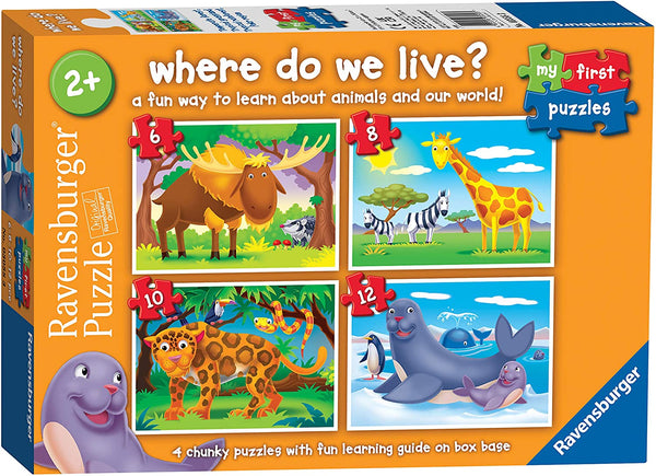 Ravensburger 03058 My First Puzzle Where Do We Live 4 Chunky Jigsaw Puzzle