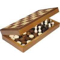 Chess and Checkers - Folding Wooden Box