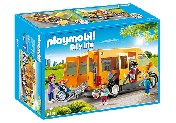 Playmobil 9419 City Life School Van with Folding Ramp