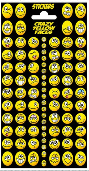 Sticker Sheet - Crazy yellow faces