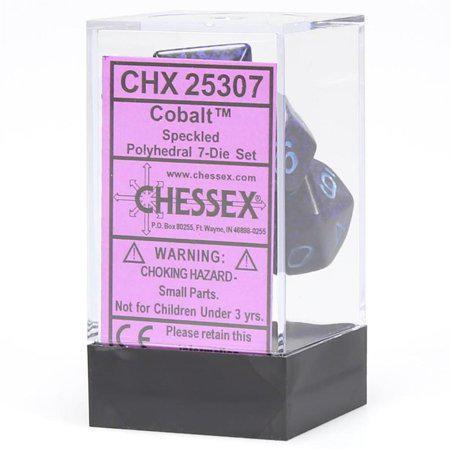 Chessex 25307 Speckled Polyhedral 7 Dice Set -  Cobalt