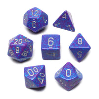 Chessex 25347 Speckled Polyhedral 7 Dice Set - Silver Tetra