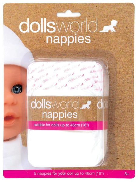 Dolls World - Nappies Pack of 5