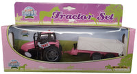 Pink Tractor and Trailer