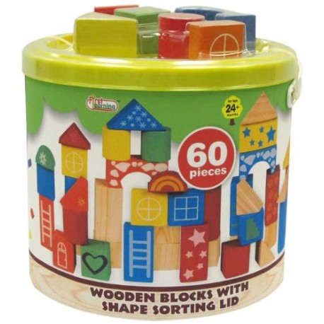 Wooden Blocks with Shape Sorting Lid